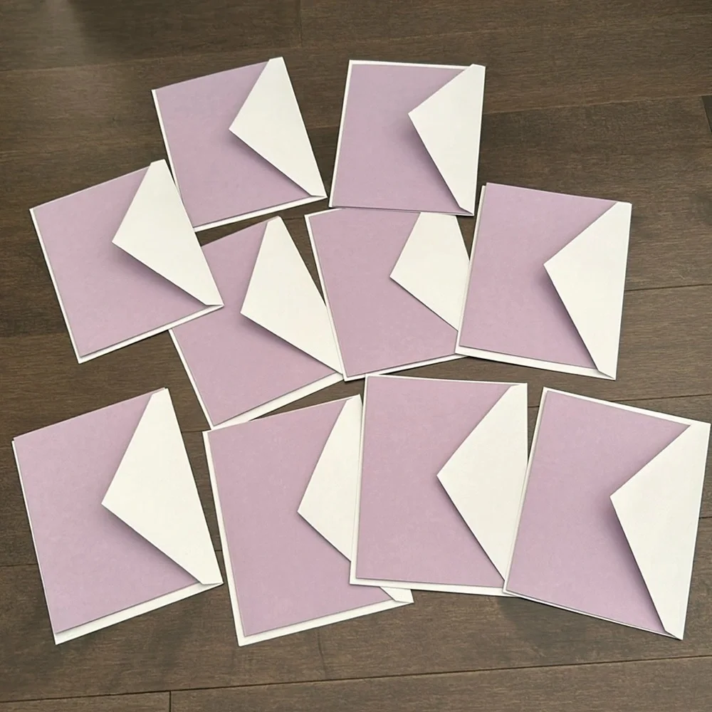 PAPER SOURCE Lilac Plum Purple Blank Greeting Cards & Envelopes, Paper Craft - Picture 1 of 6